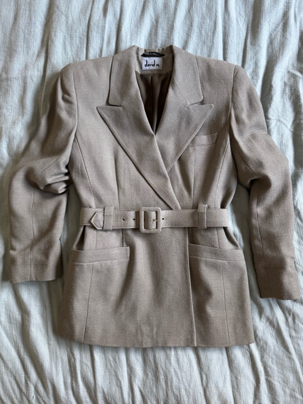 Vintage David N. Luxury Wool Blend Blazer Top Dress (small) - Picture 15 of 15